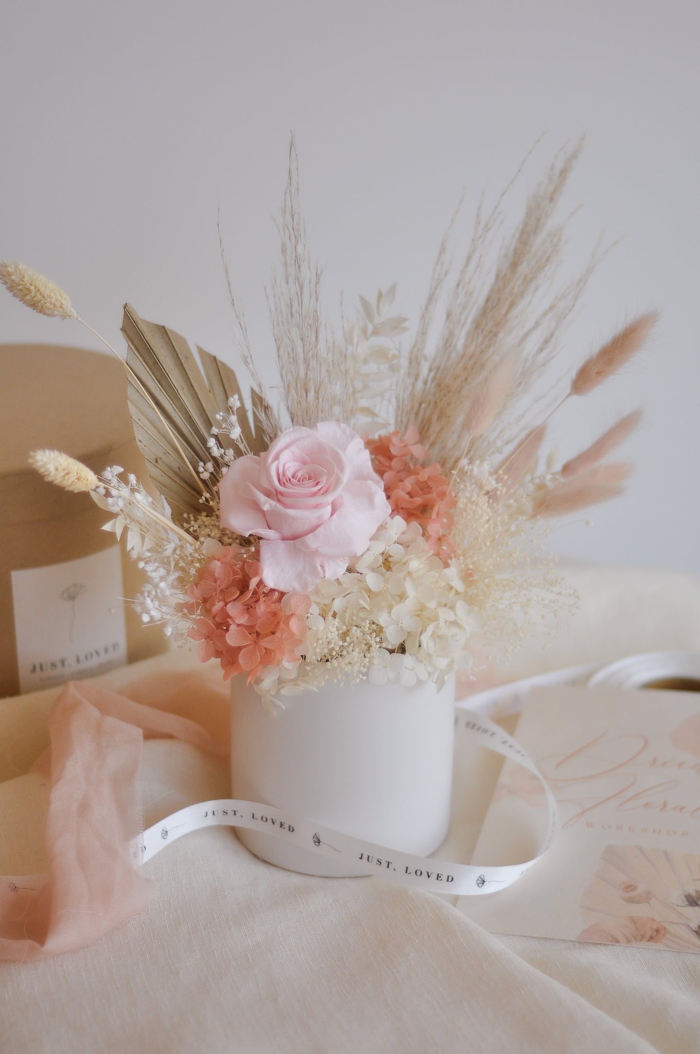 dried flower bud vase arrangement